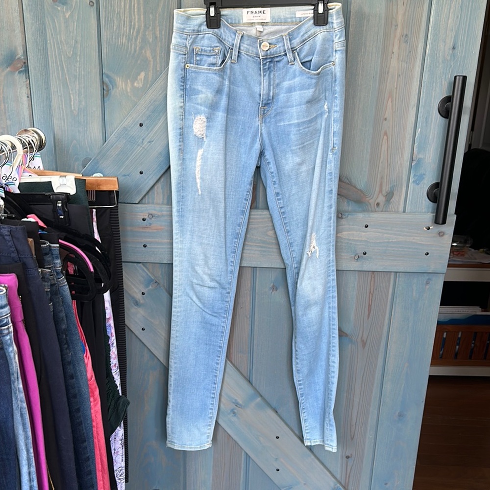 Frame Denim Blue Skinny Jeans Classic Style, size 29